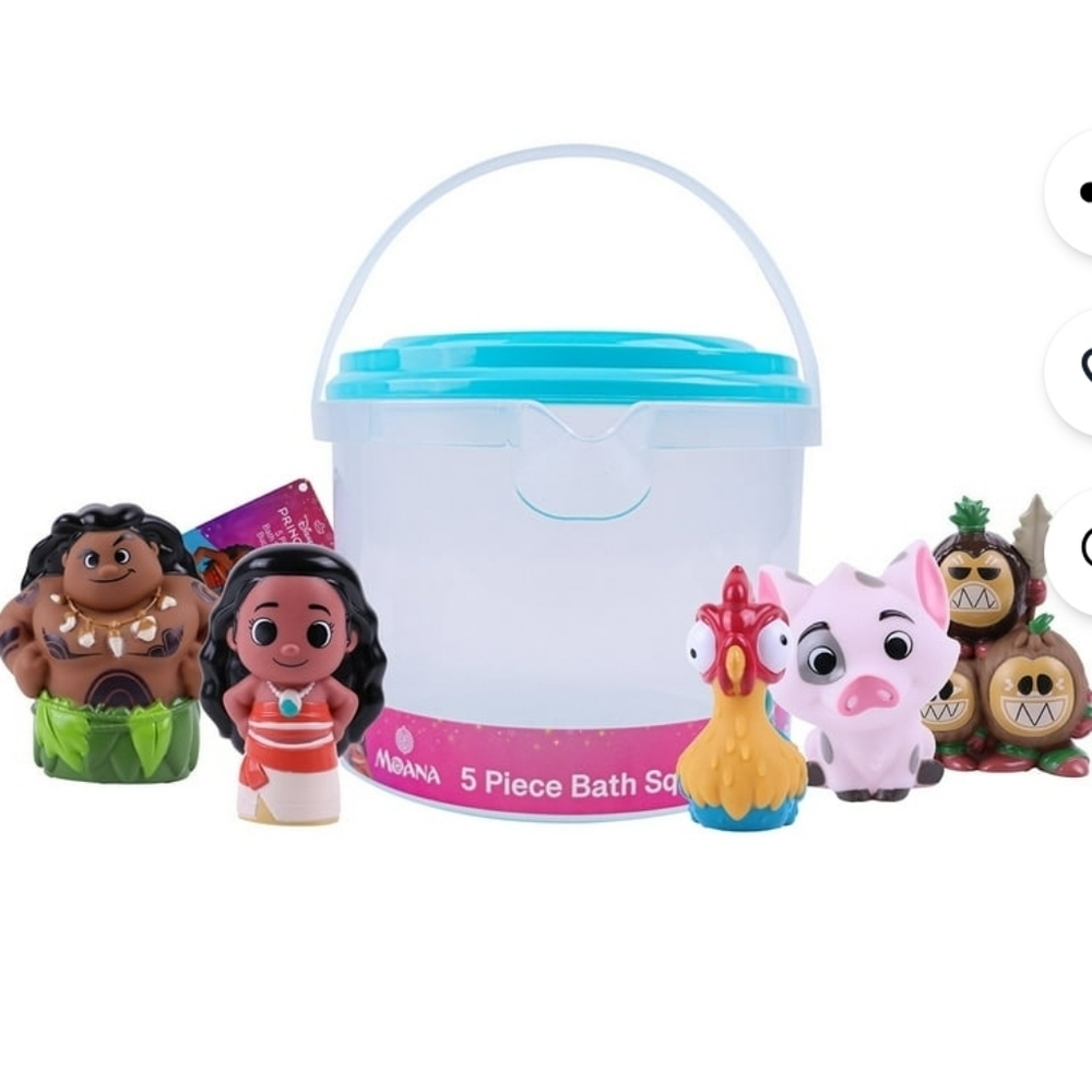 Disney Moana Bath Toy Set with Blue Bucket - Picture 2 of 4